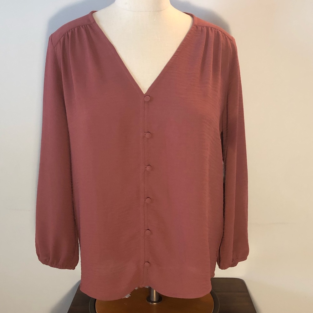 PAR LA MER - Celene Covered Button Blouse